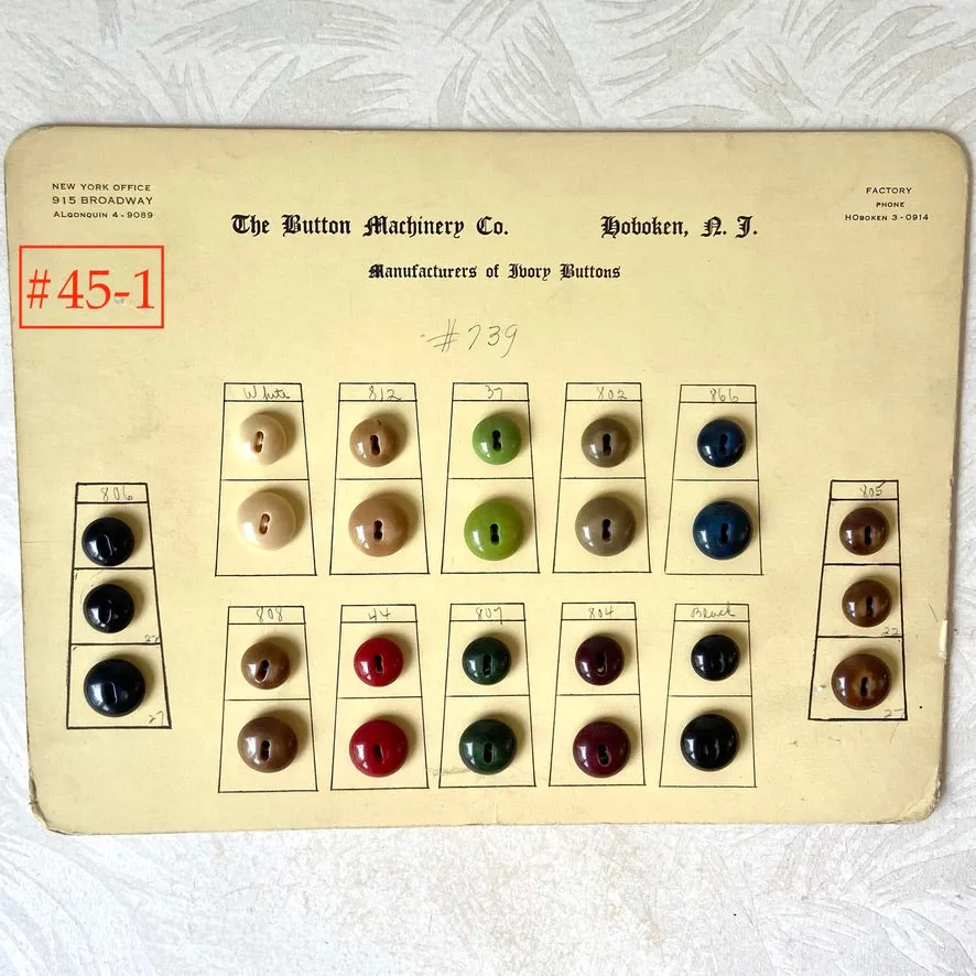 Button Salesman Sample Cards - The Button Machinery Co.