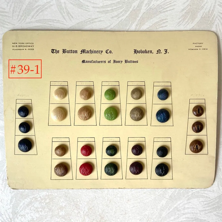 Button Salesman Sample Cards - The Button Machinery Co.