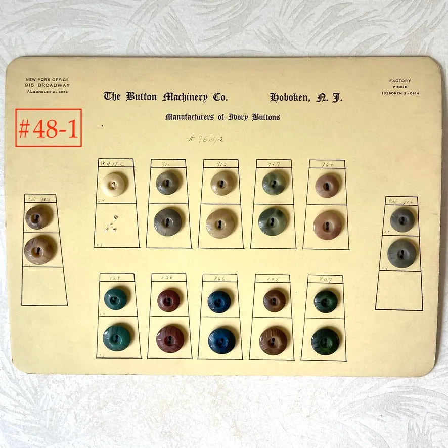 Button Salesman Sample Cards - The Button Machinery Co.