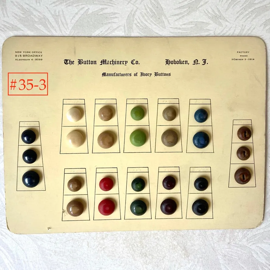 Button Salesman Sample Cards - The Button Machinery Co.