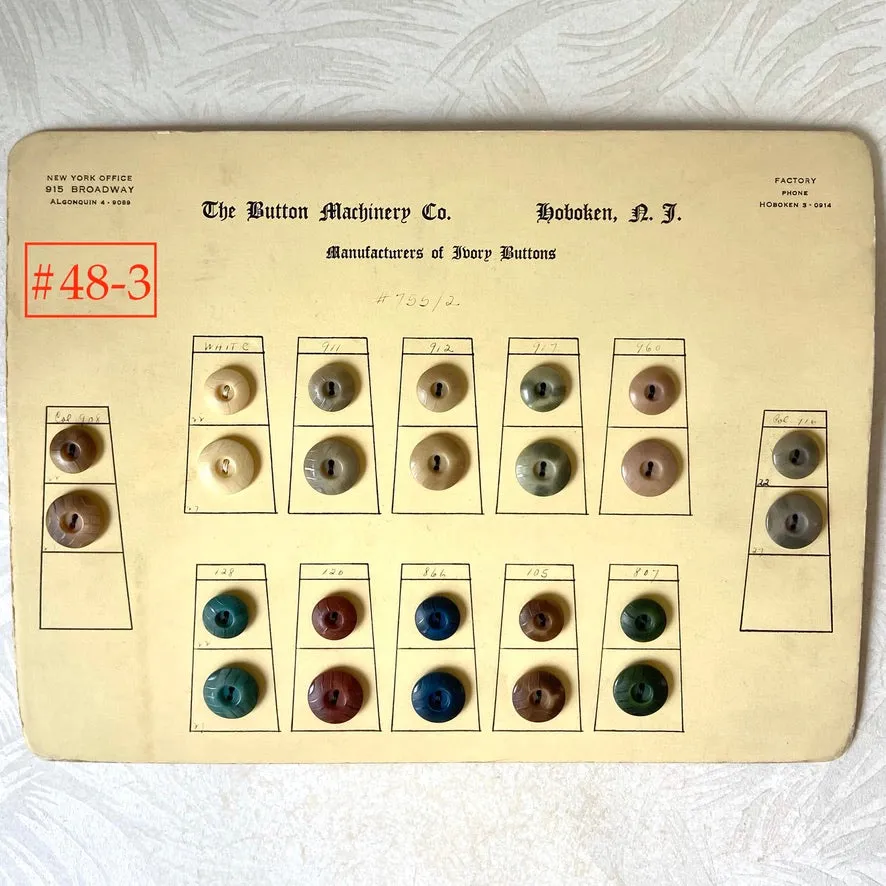 Button Salesman Sample Cards - The Button Machinery Co.