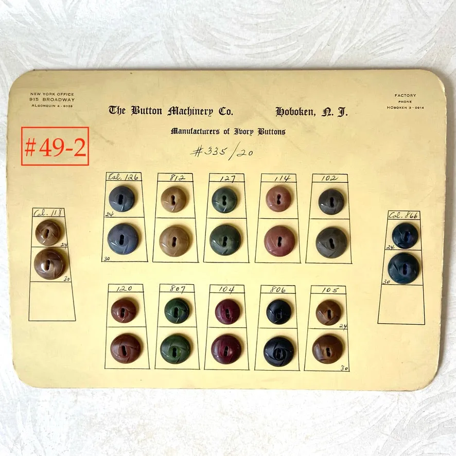 Button Salesman Sample Cards - The Button Machinery Co.