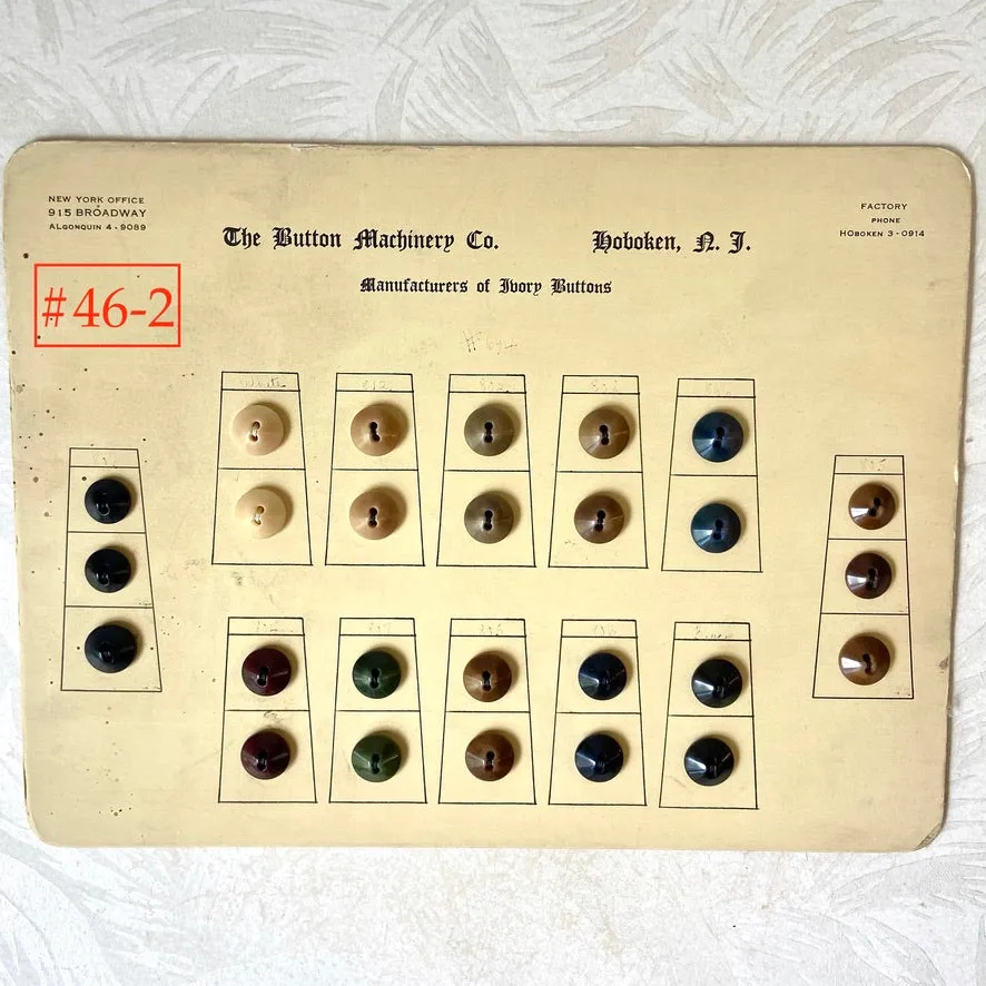Button Salesman Sample Cards - The Button Machinery Co.