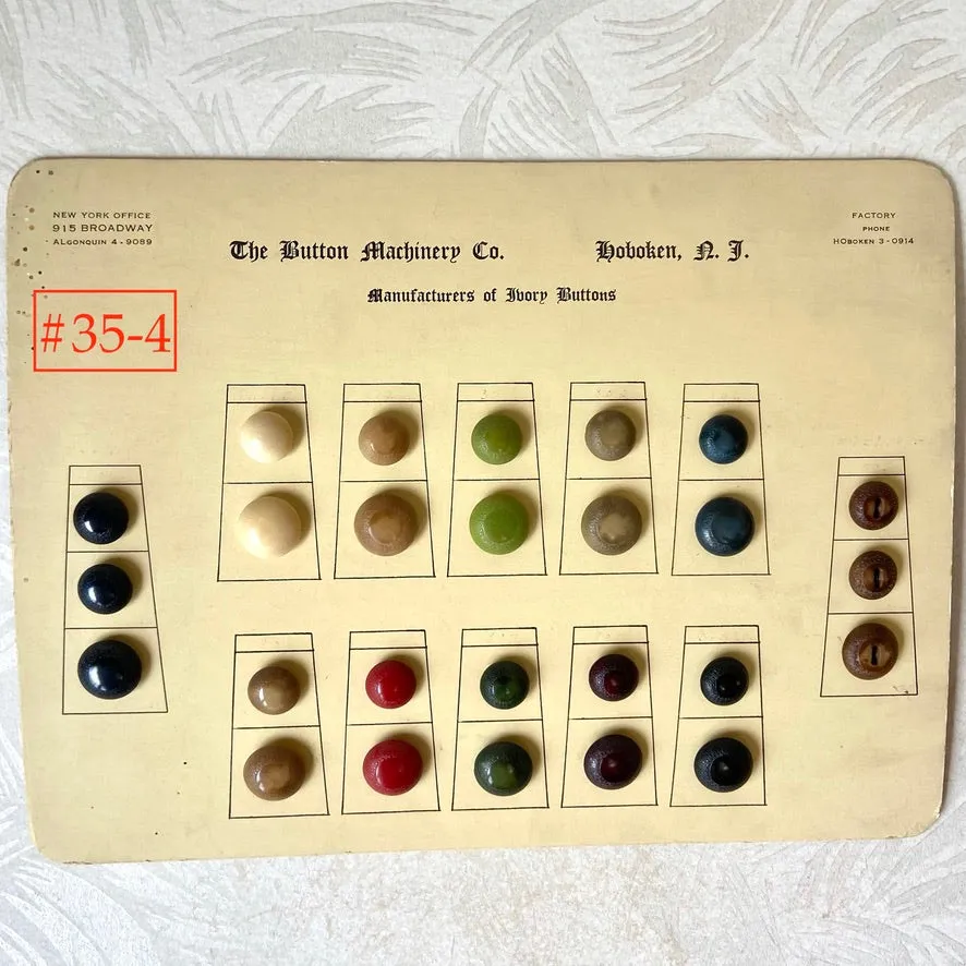 Button Salesman Sample Cards - The Button Machinery Co.