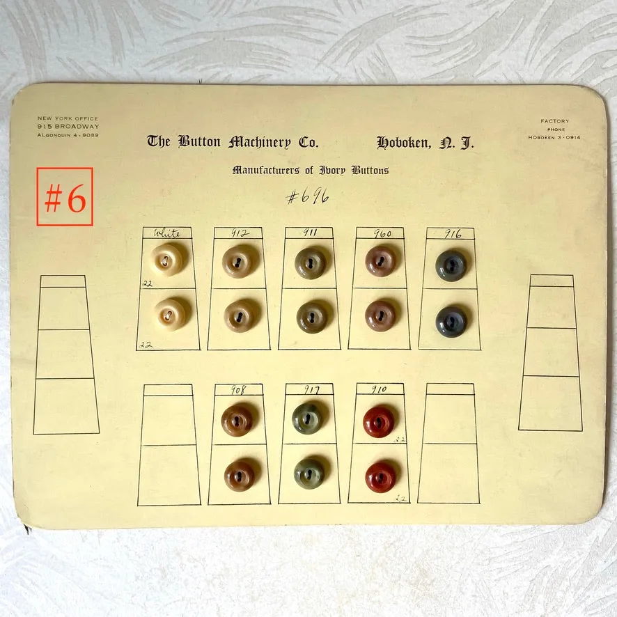 Button Salesman Sample Cards - The Button Machinery Co.