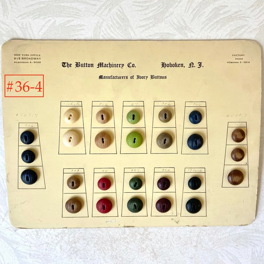 Button Salesman Sample Cards - The Button Machinery Co.