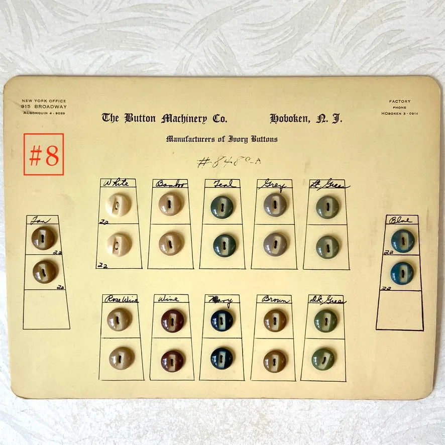 Button Salesman Sample Cards - The Button Machinery Co.