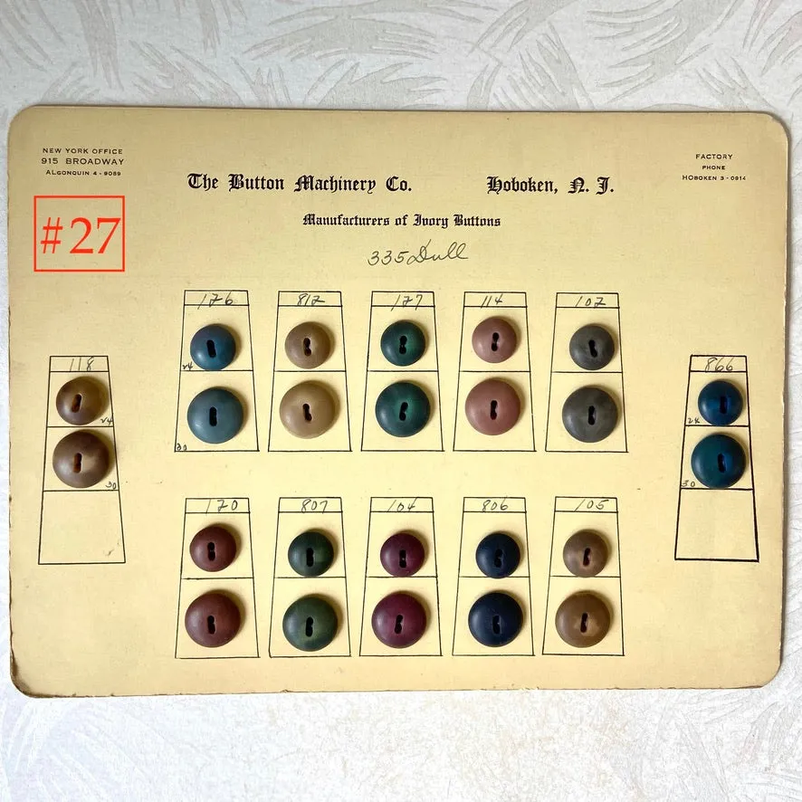 Button Salesman Sample Cards - The Button Machinery Co.