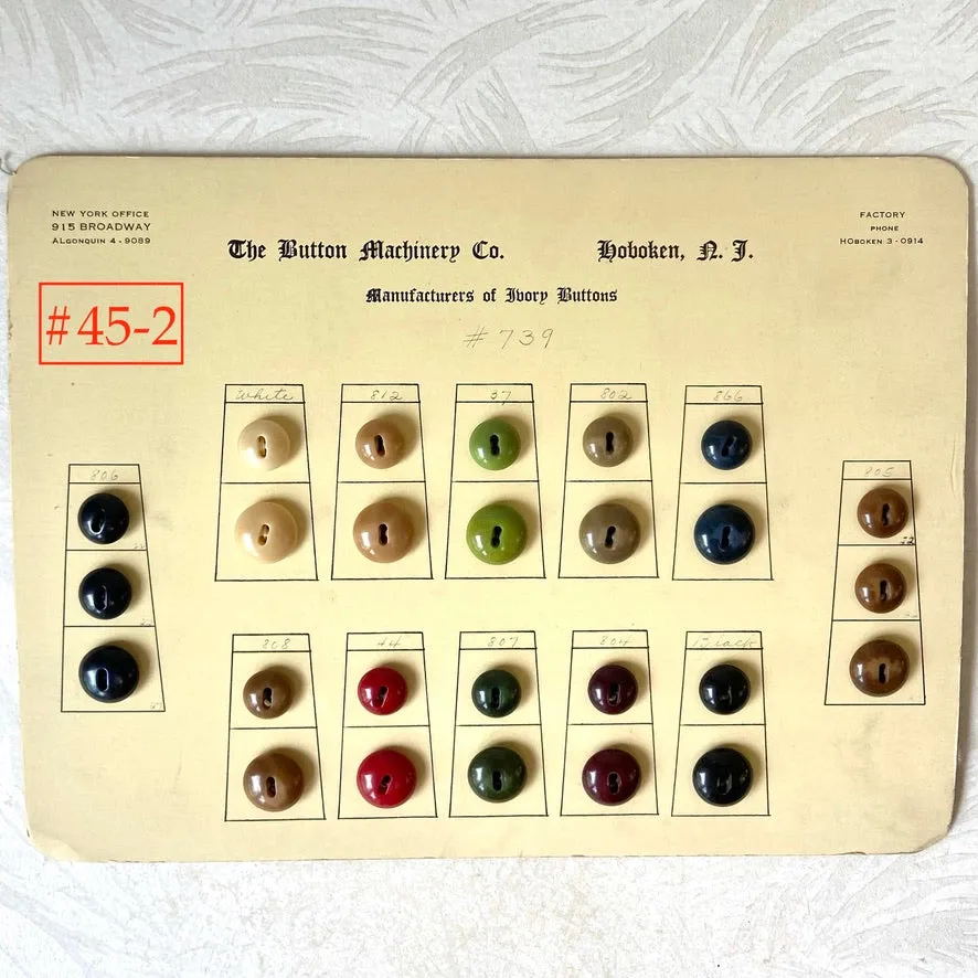 Button Salesman Sample Cards - The Button Machinery Co.