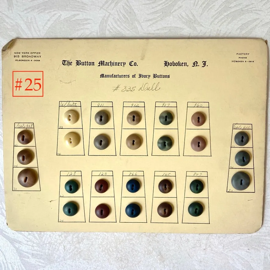 Button Salesman Sample Cards - The Button Machinery Co.