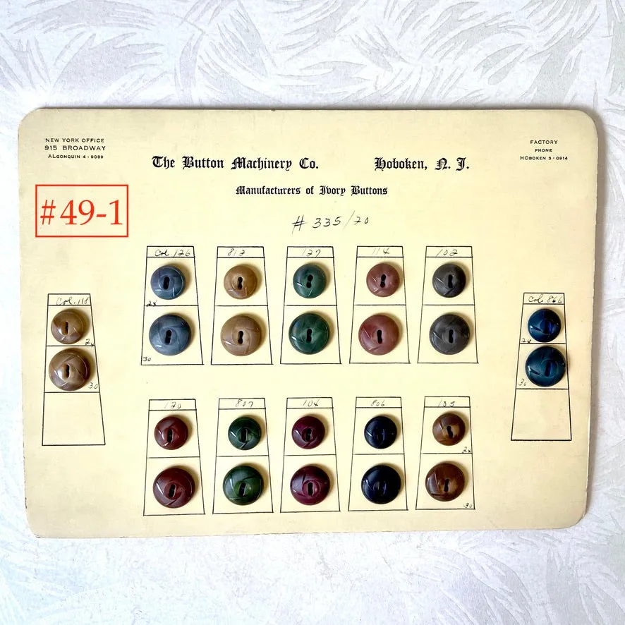 Button Salesman Sample Cards - The Button Machinery Co.