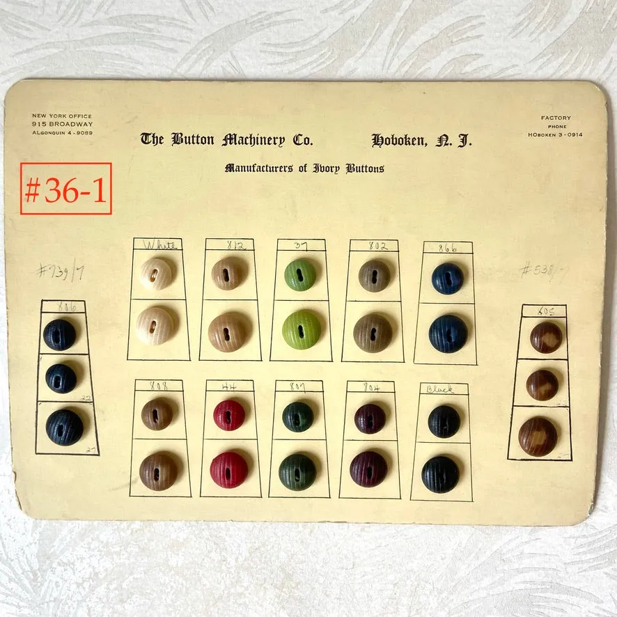 Button Salesman Sample Cards - The Button Machinery Co.