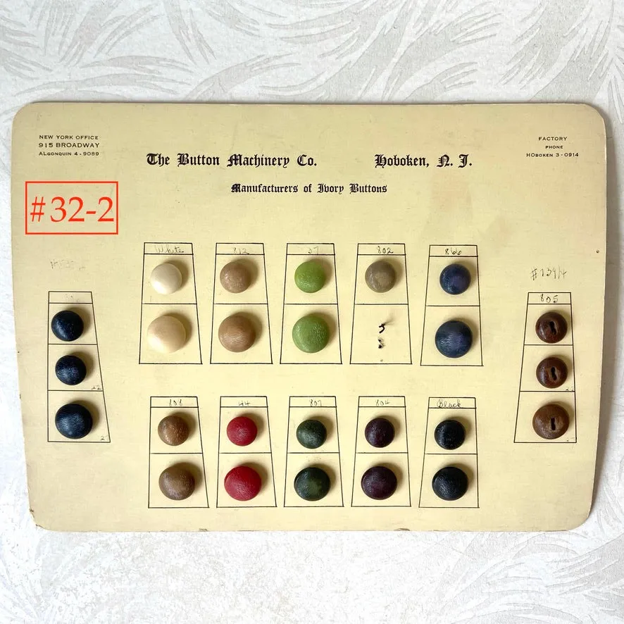 Button Salesman Sample Cards - The Button Machinery Co.