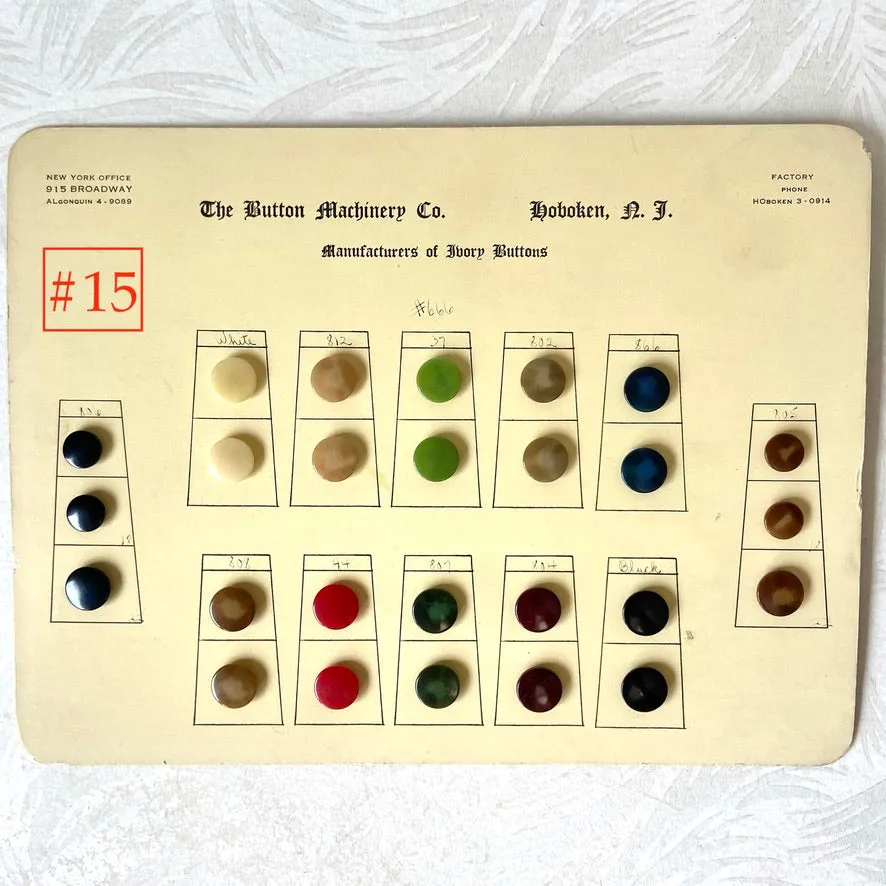 Button Salesman Sample Cards - The Button Machinery Co.