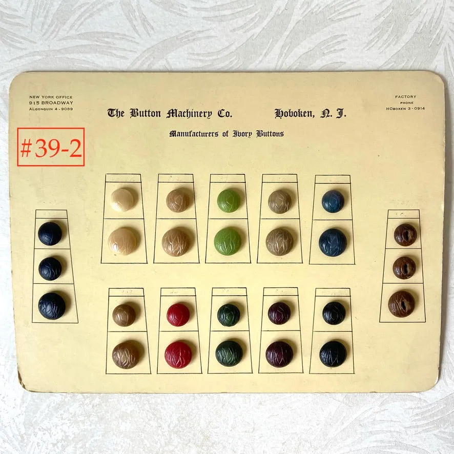 Button Salesman Sample Cards - The Button Machinery Co.