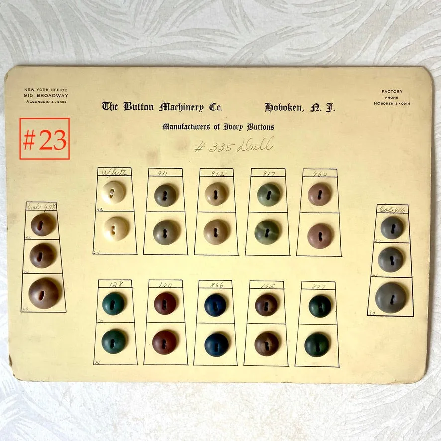 Button Salesman Sample Cards - The Button Machinery Co.