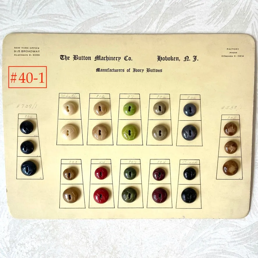 Button Salesman Sample Cards - The Button Machinery Co.