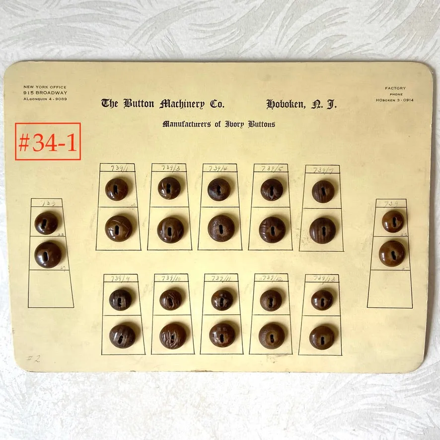 Button Salesman Sample Cards - The Button Machinery Co.