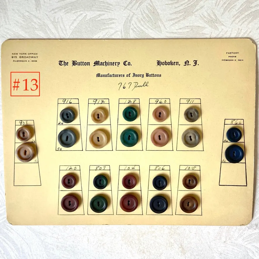 Button Salesman Sample Cards - The Button Machinery Co.