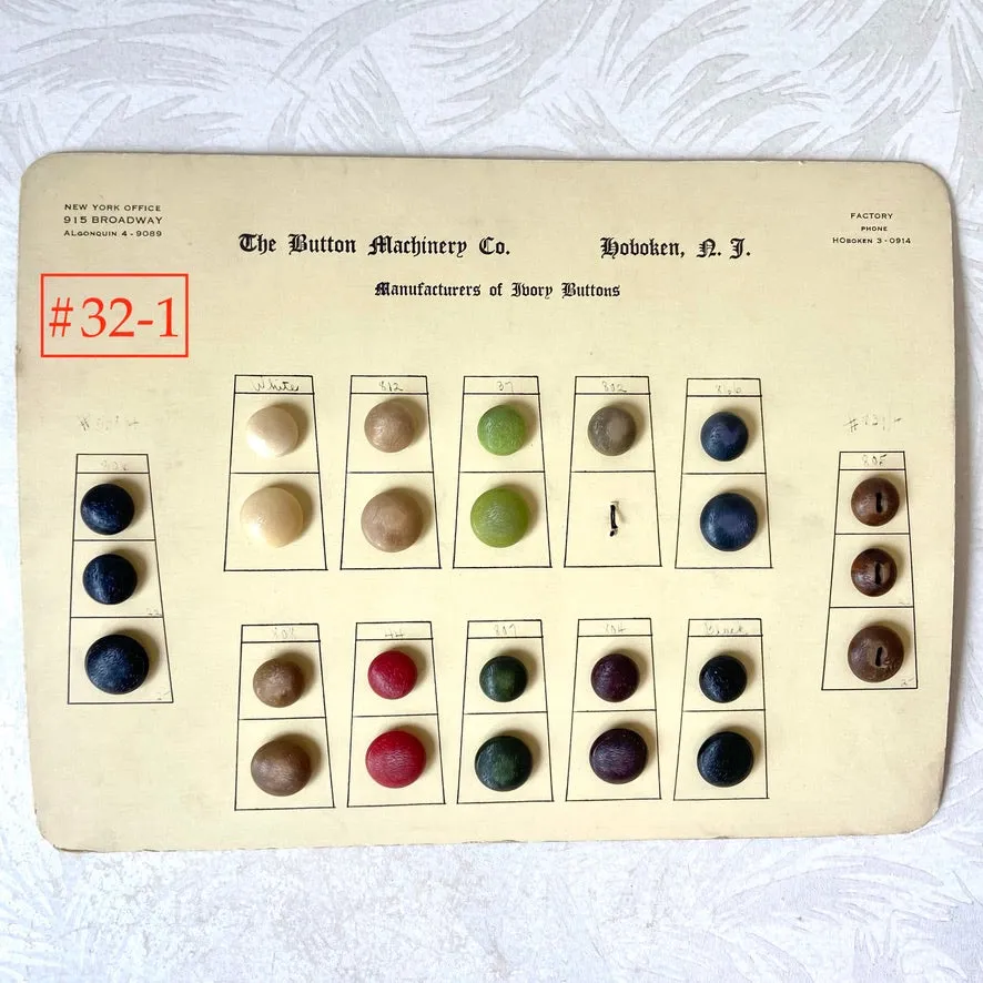 Button Salesman Sample Cards - The Button Machinery Co.