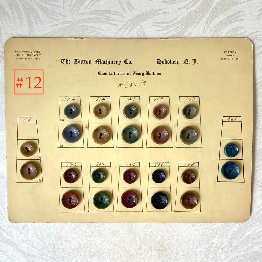 Button Salesman Sample Cards - The Button Machinery Co.