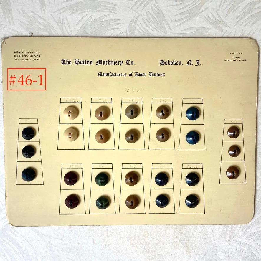 Button Salesman Sample Cards - The Button Machinery Co.