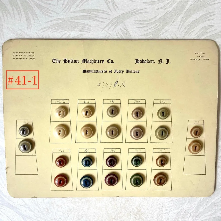 Button Salesman Sample Cards - The Button Machinery Co.