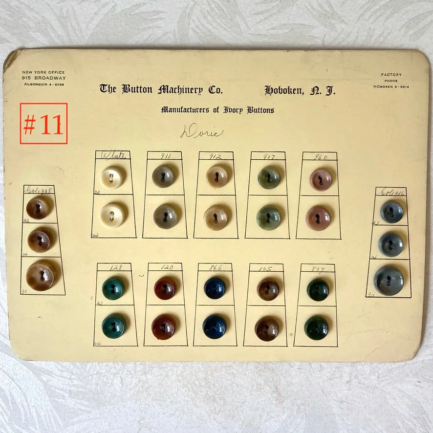 Button Salesman Sample Cards - The Button Machinery Co.