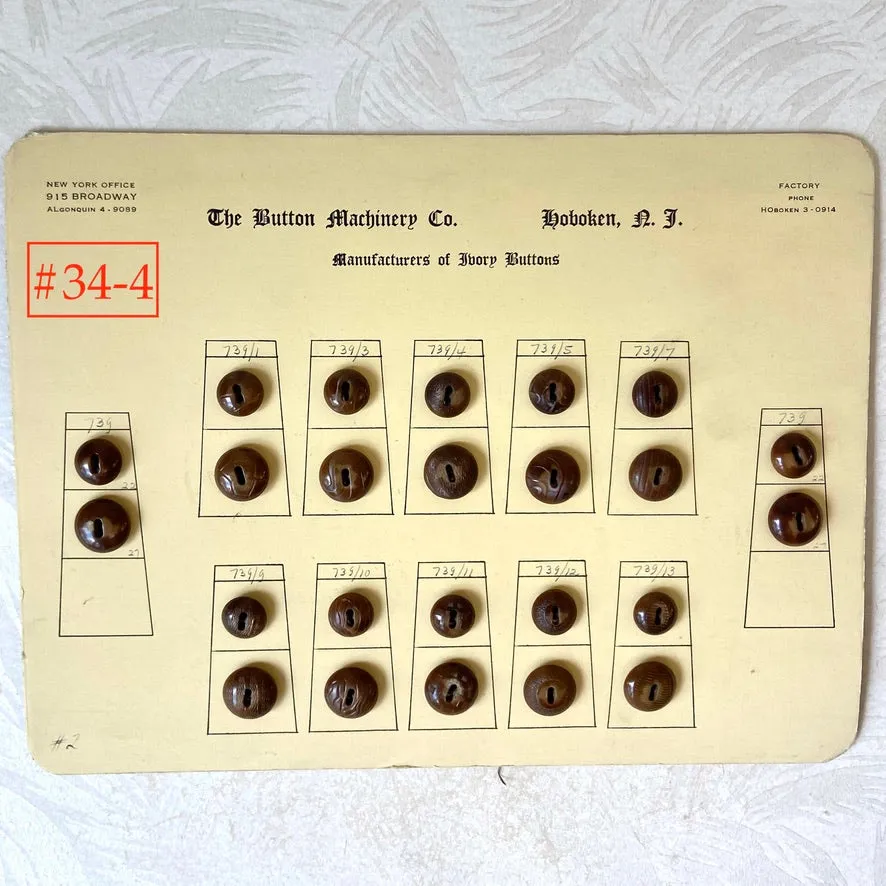Button Salesman Sample Cards - The Button Machinery Co.