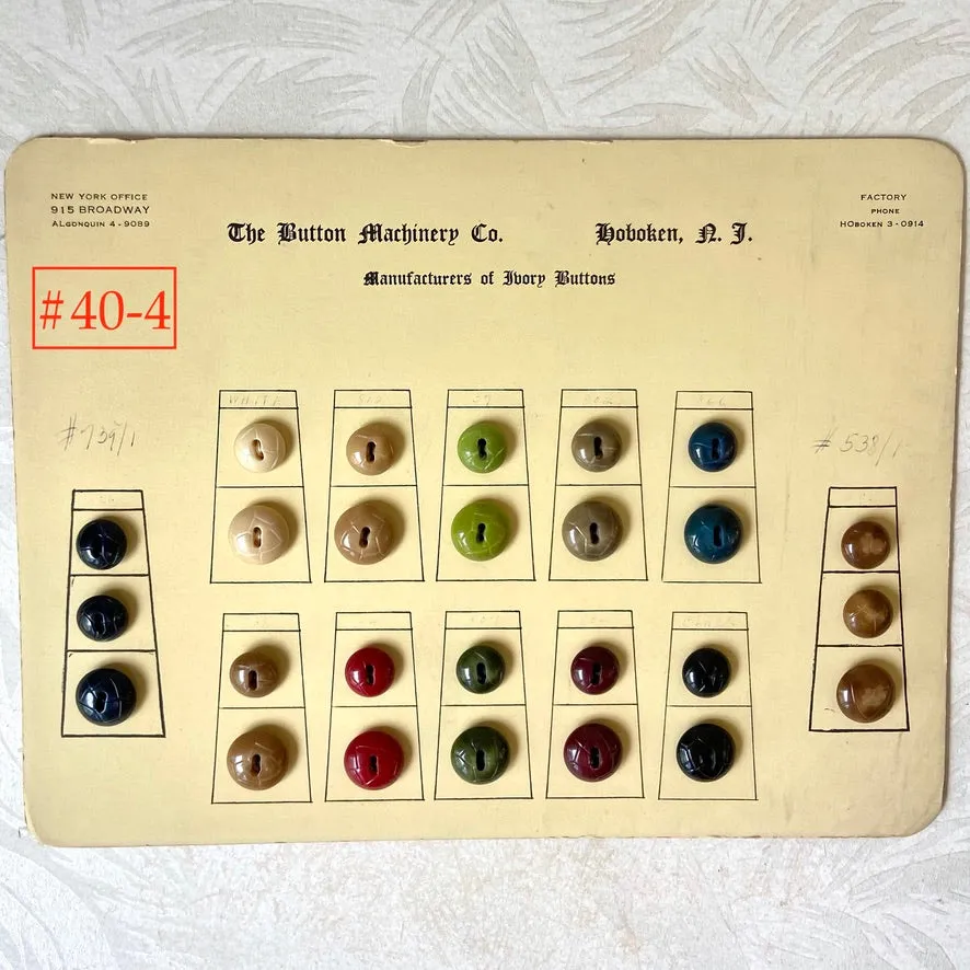 Button Salesman Sample Cards - The Button Machinery Co.