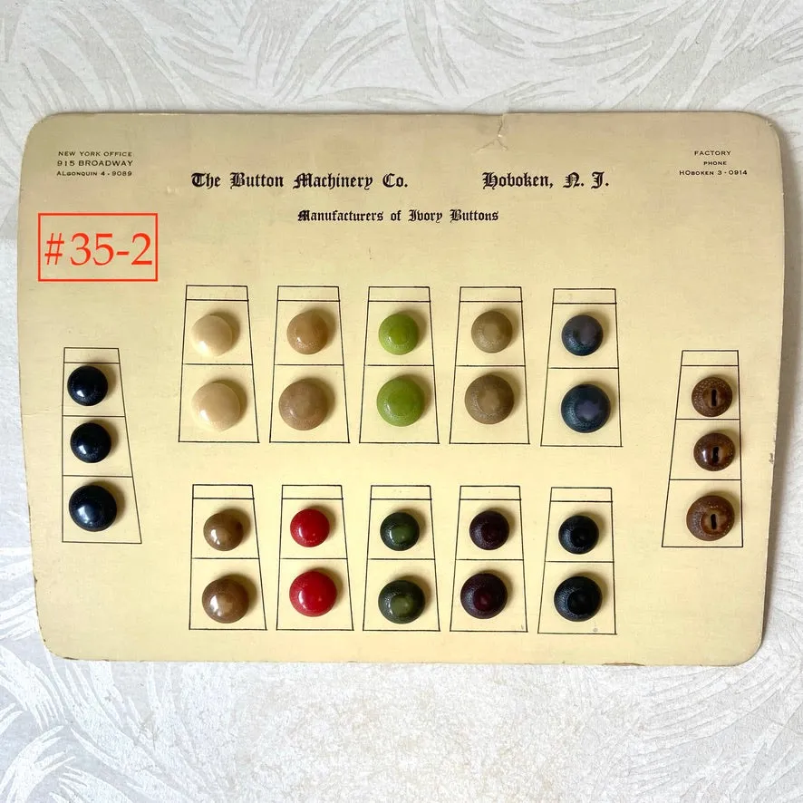 Button Salesman Sample Cards - The Button Machinery Co.