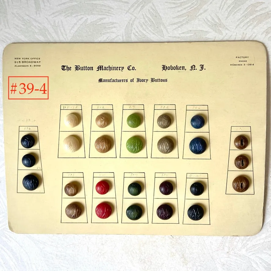 Button Salesman Sample Cards - The Button Machinery Co.