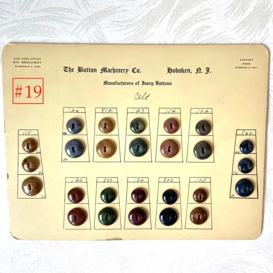 Button Salesman Sample Cards - The Button Machinery Co.
