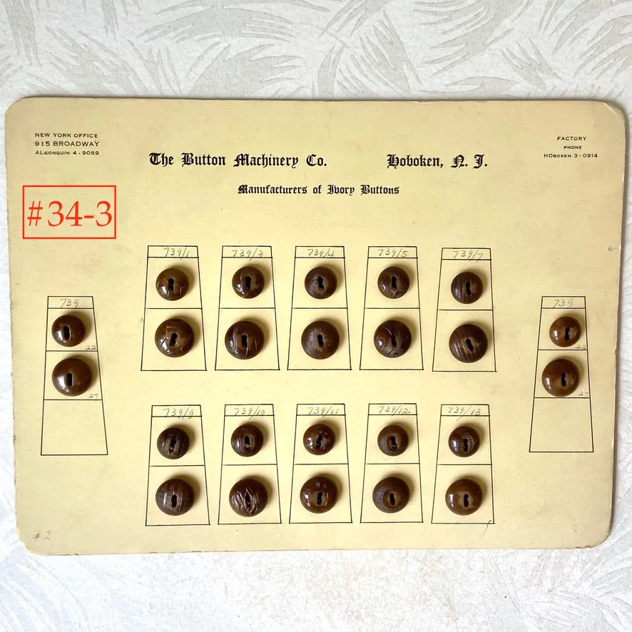 Button Salesman Sample Cards - The Button Machinery Co.