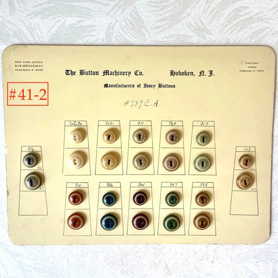 Button Salesman Sample Cards - The Button Machinery Co.