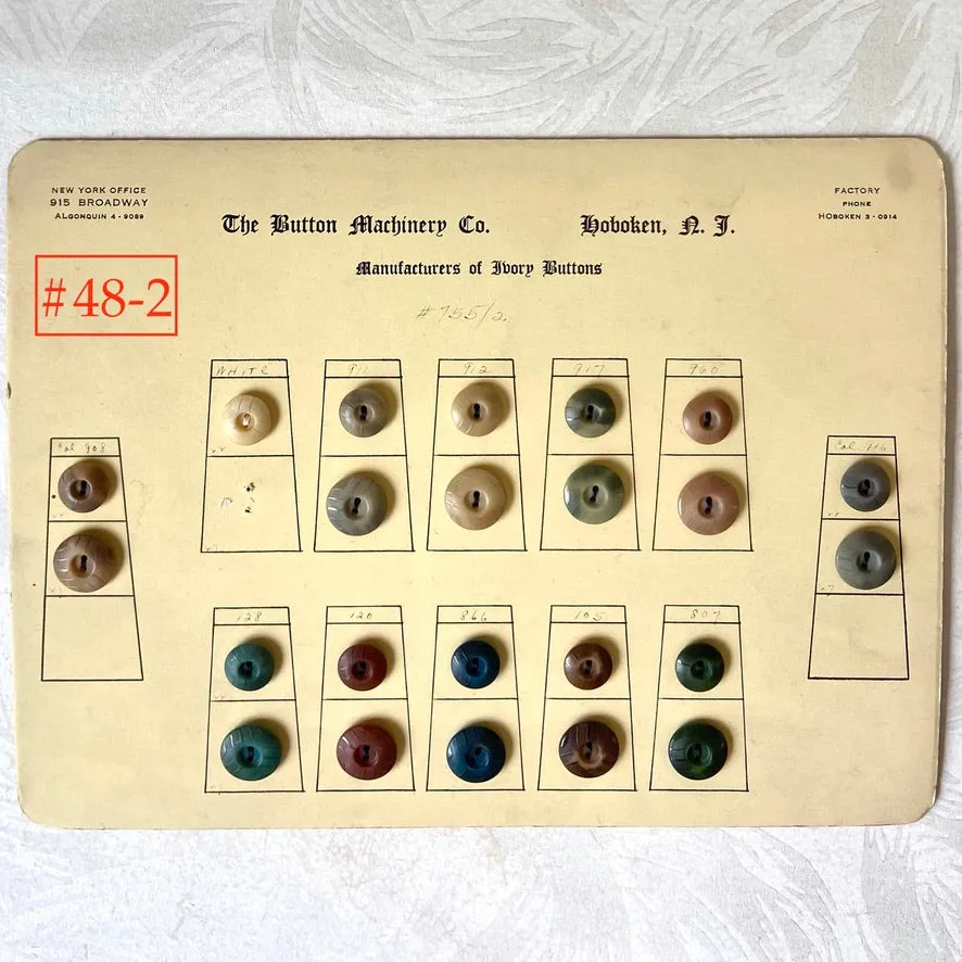 Button Salesman Sample Cards - The Button Machinery Co.
