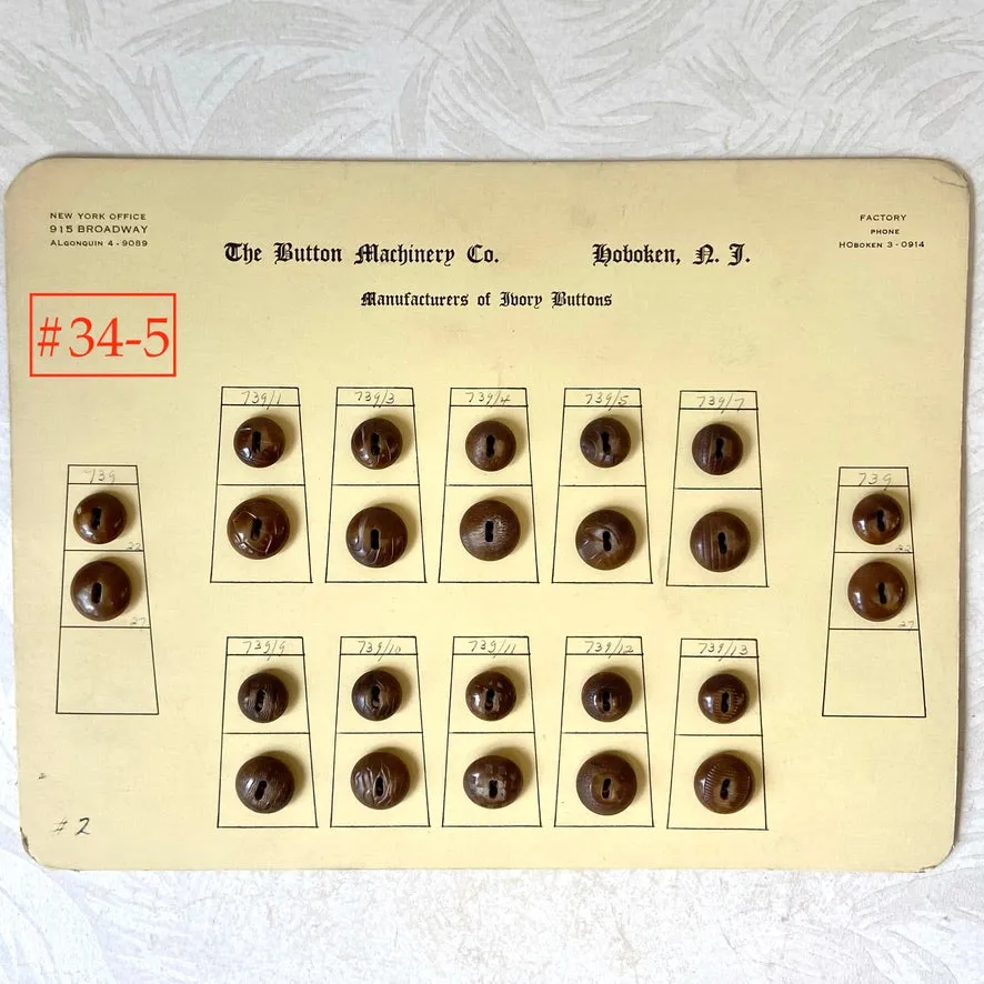 Button Salesman Sample Cards - The Button Machinery Co.