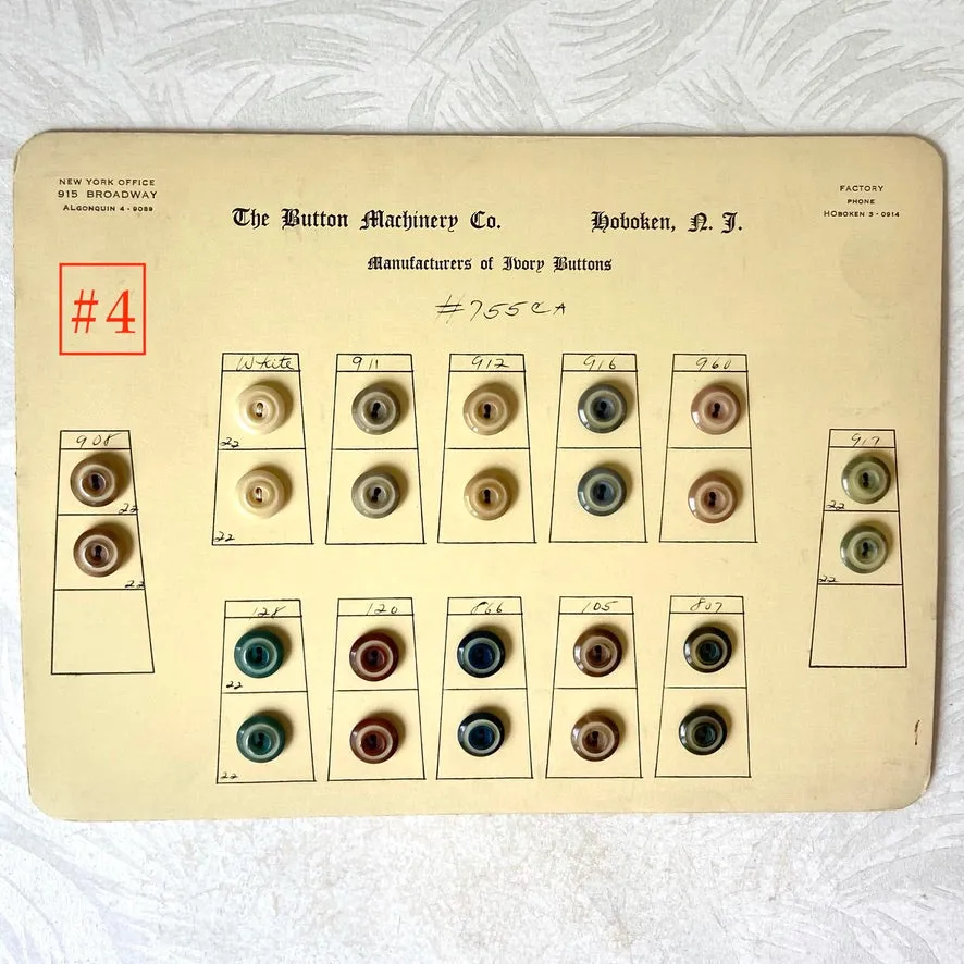 Button Salesman Sample Cards - The Button Machinery Co.