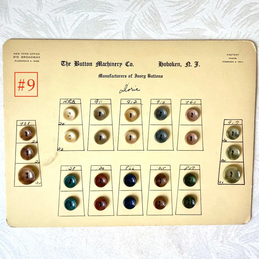 Button Salesman Sample Cards - The Button Machinery Co.