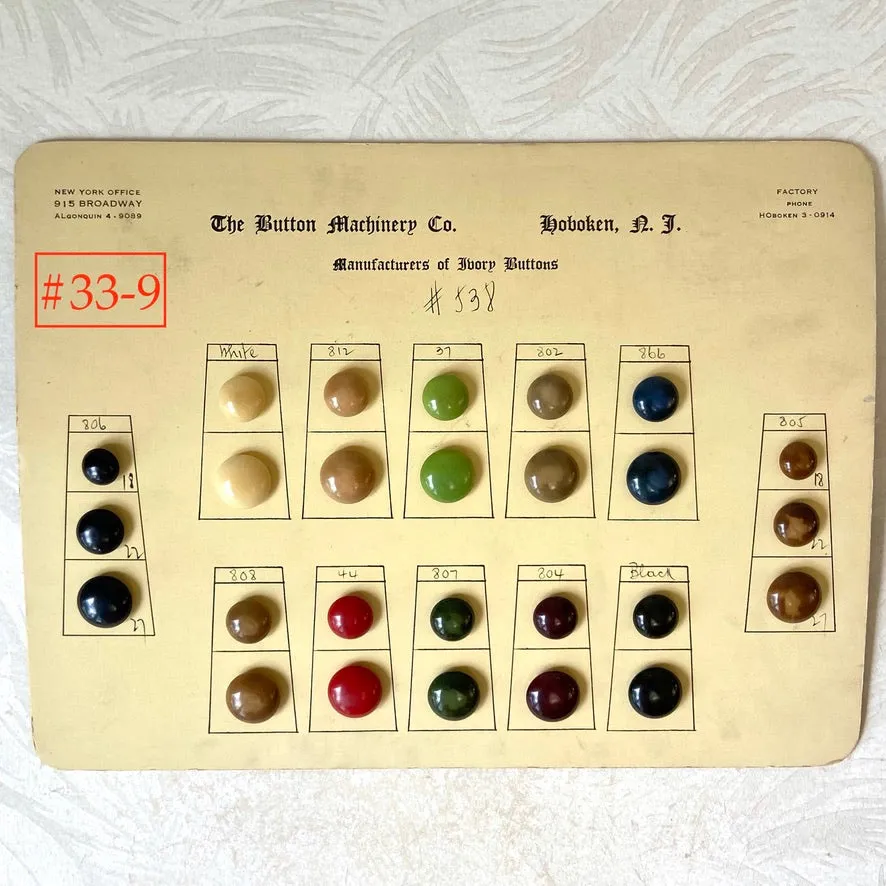Button Salesman Sample Cards - The Button Machinery Co.