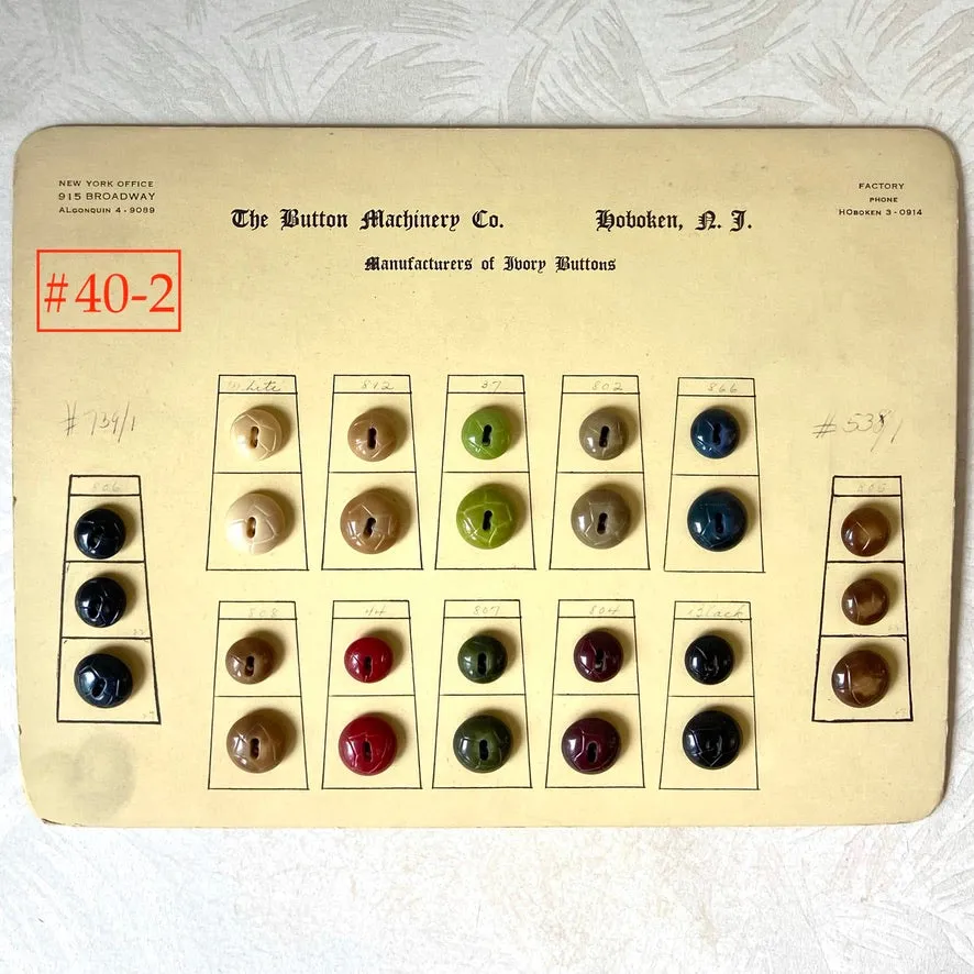 Button Salesman Sample Cards - The Button Machinery Co.