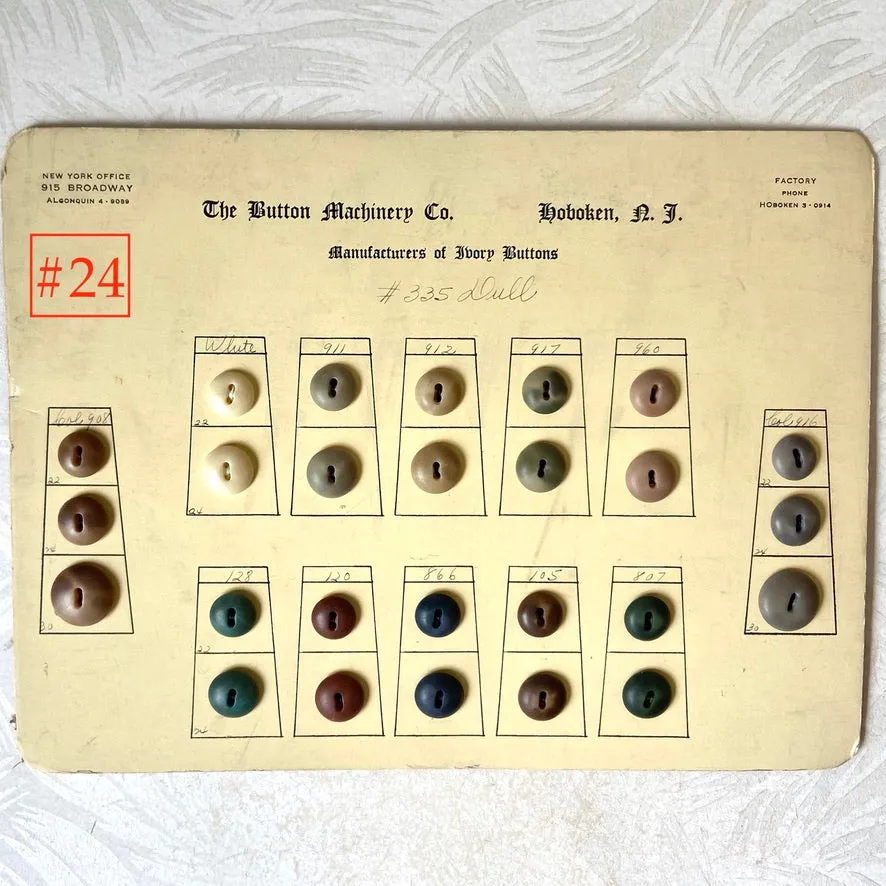 Button Salesman Sample Cards - The Button Machinery Co.