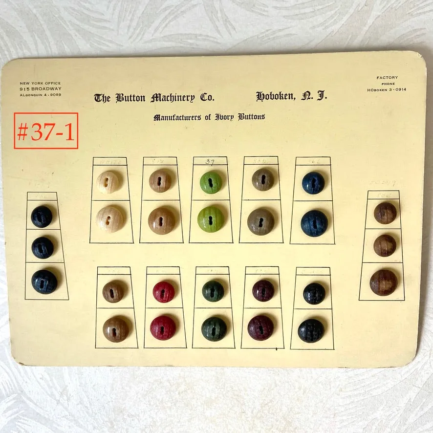 Button Salesman Sample Cards - The Button Machinery Co.
