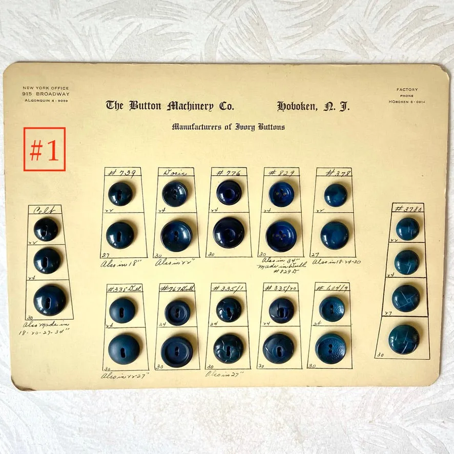 Button Salesman Sample Cards - The Button Machinery Co.
