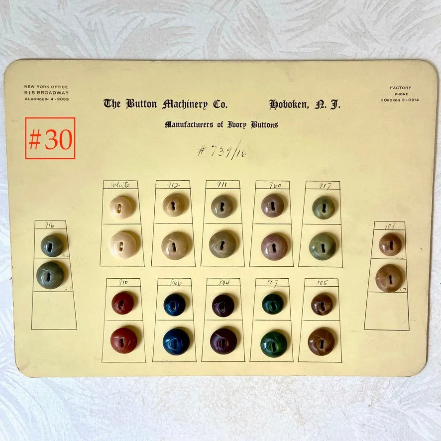 Button Salesman Sample Cards - The Button Machinery Co.