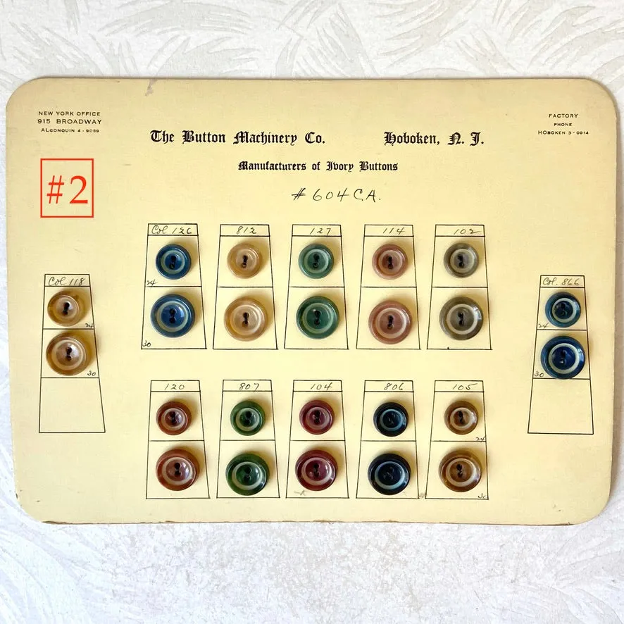 Button Salesman Sample Cards - The Button Machinery Co.