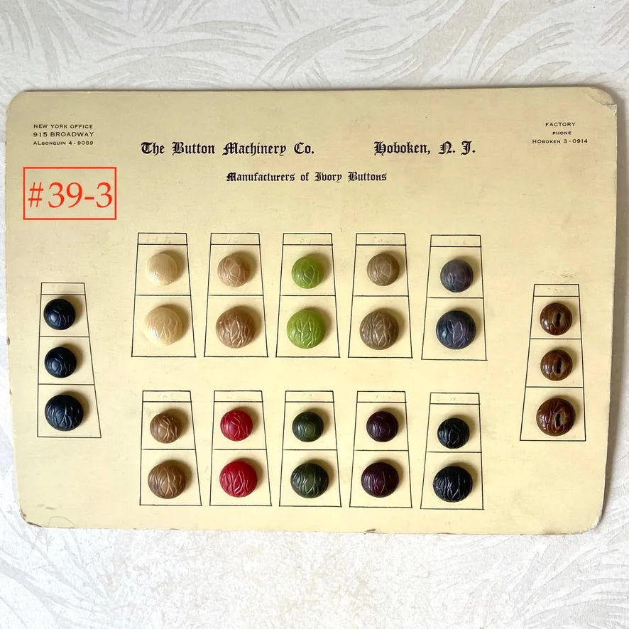 Button Salesman Sample Cards - The Button Machinery Co.