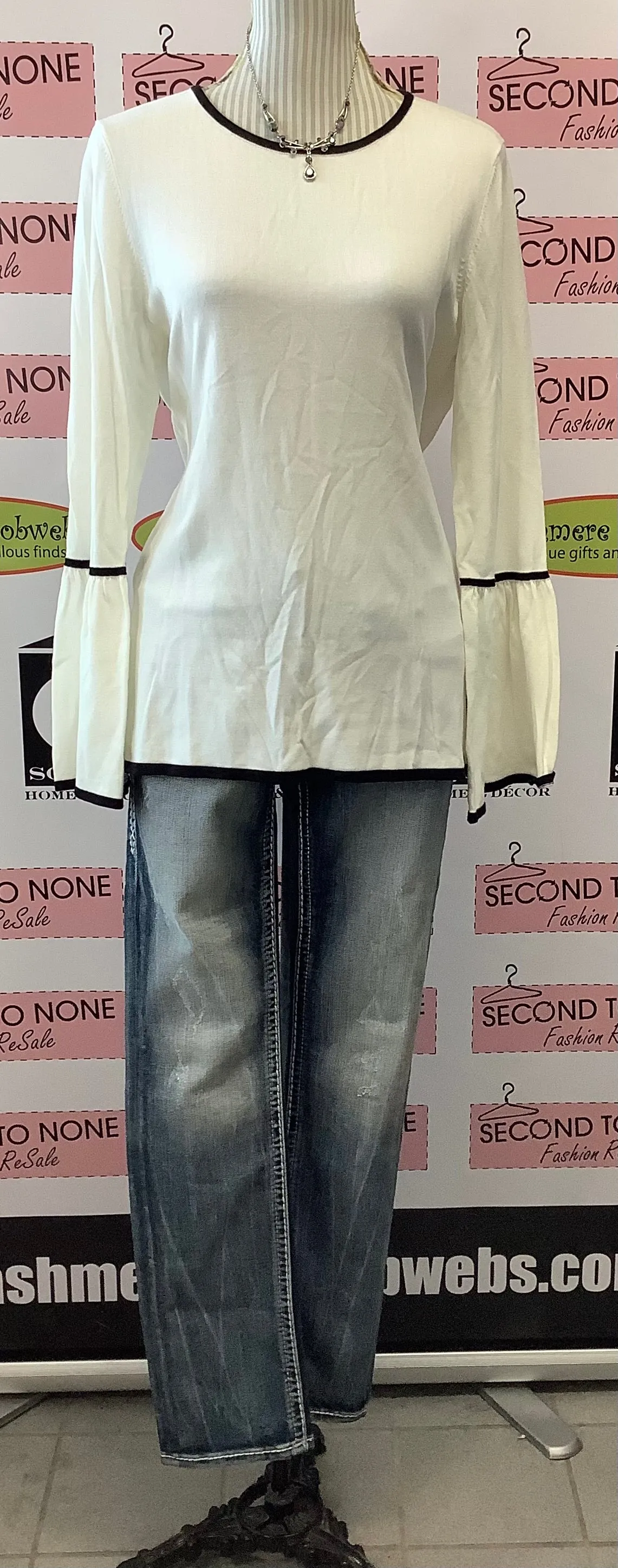 Calvin Klein Flare Sleeve Top (Size S)
