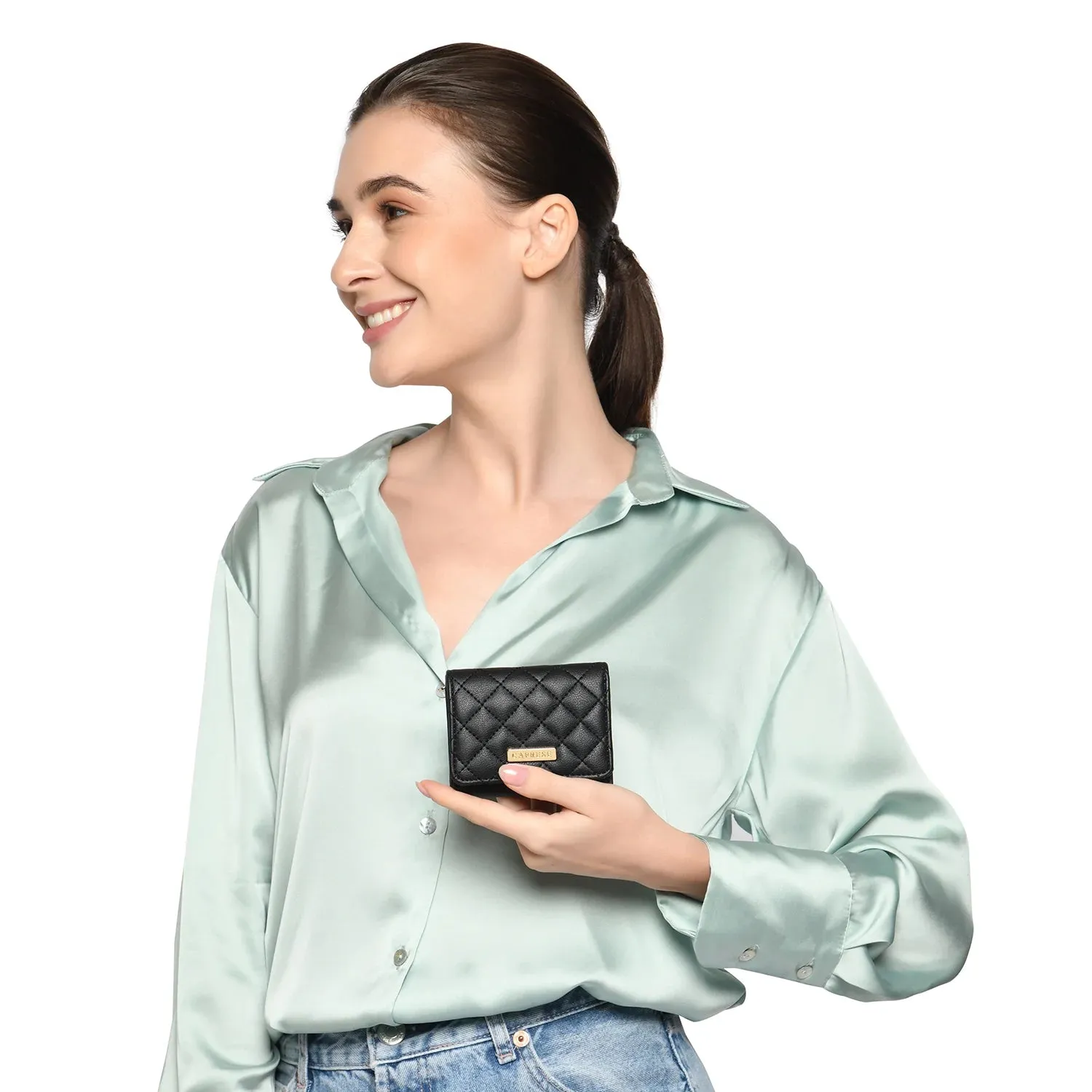 Caprese Erica Flap Wallet Small Black