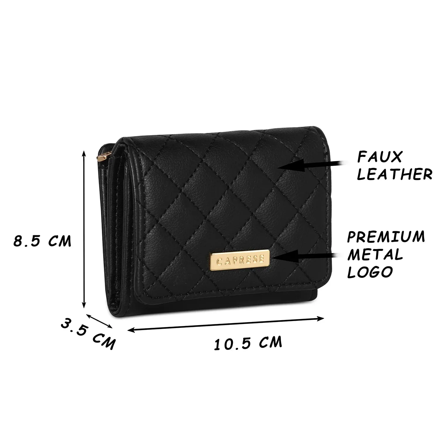 Caprese Erica Flap Wallet Small Black